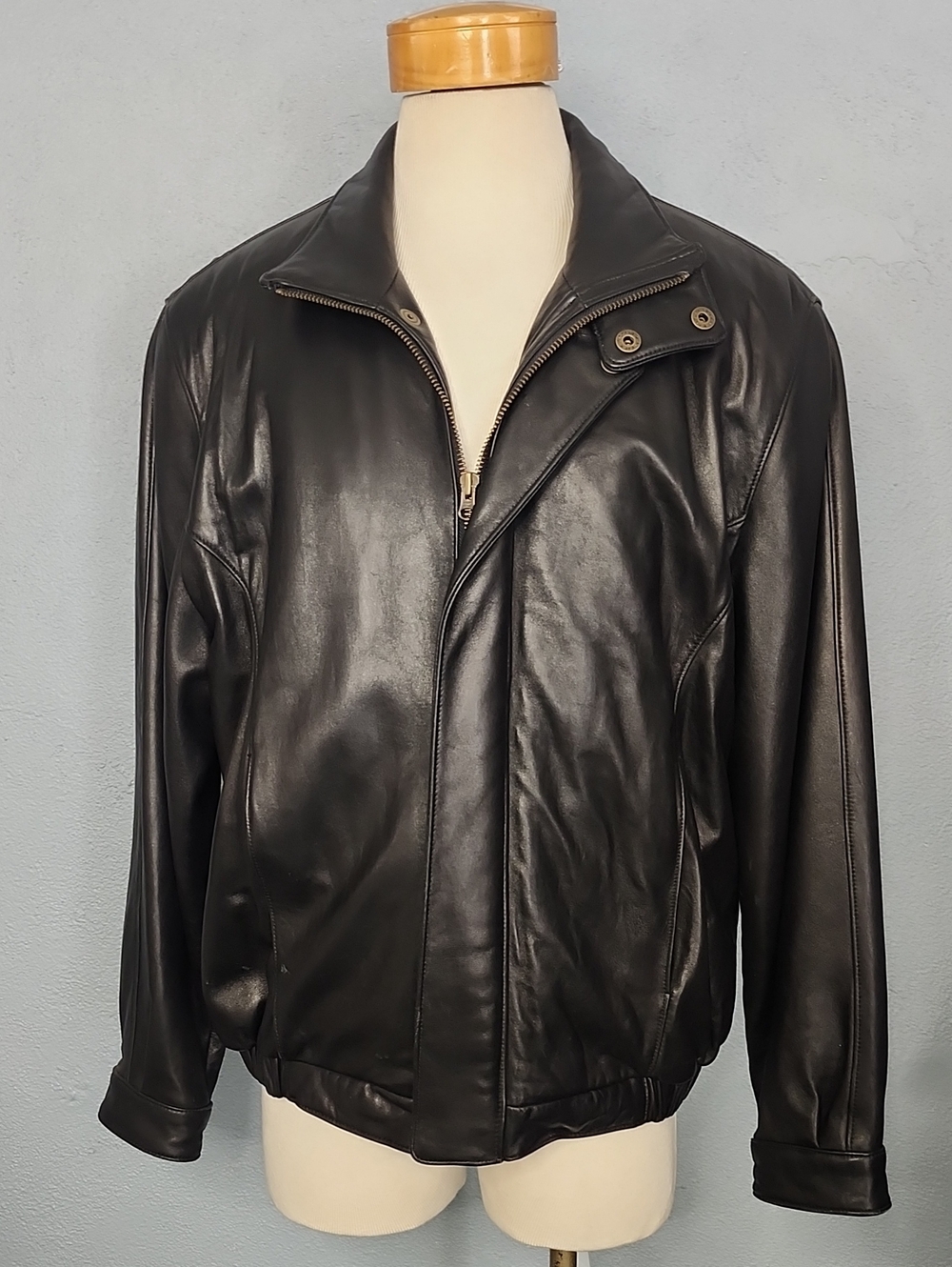 Couture By J. Park Men's Black Lamb Skin Leather Jacket - Classic Bomber Style